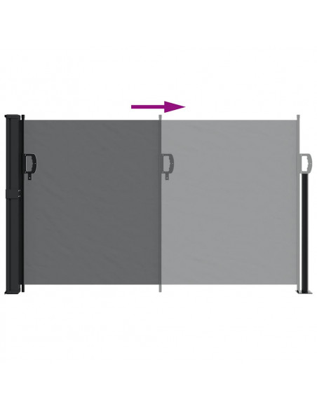 Tenda da Sole Laterale Retrattile Nera 120x300 cm