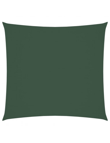 Parasole a Vela in Tela Oxford Quadrato 7x7 m Verde Scuro