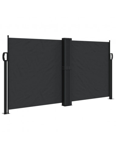 Tenda da Sole Laterale Retrattile Nera 120x600 cm