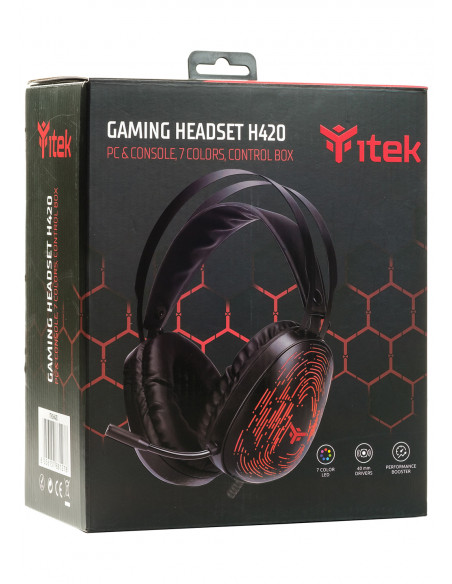 itek H420 Auricolare Cablato A Padiglione Gaming Nero
