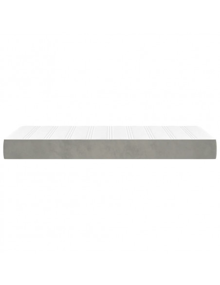 Materasso a Molle per Bambini Grigio Chiaro 80x160cm in Velluto