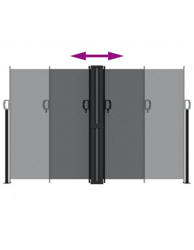 Tenda da Sole Laterale Retrattile Nera 160x600 cm
