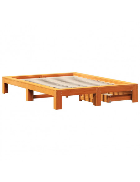 Letto senza Materasso Marrone Cera 150x200 cm in Legno di Pino