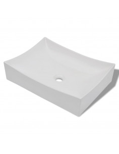 Lavandino in Ceramica Porcellana Bianco Lucido 2