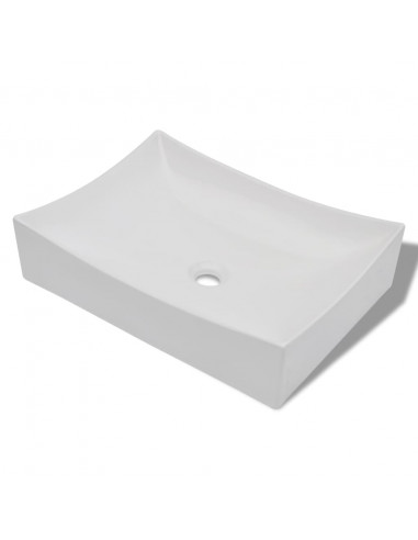 Lavandino in Ceramica Porcellana Bianco Lucido