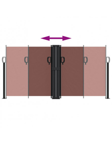 Tenda da Sole Laterale Retrattile Marrone 120x1000 cm