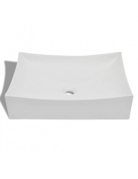 Lavandino in Ceramica Porcellana Bianco Lucido