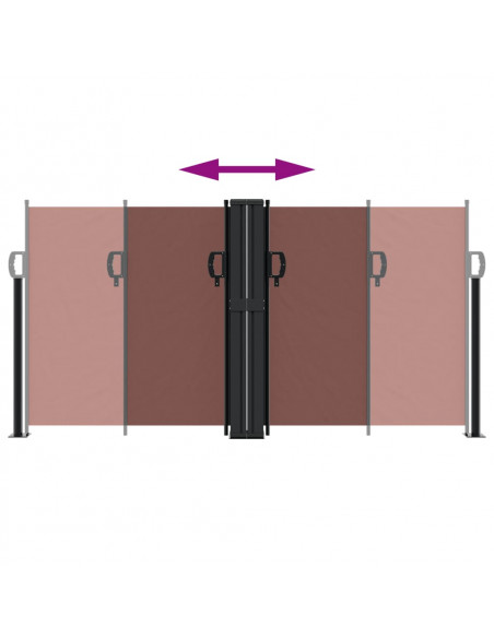 Tenda da Sole Laterale Retrattile Marrone 120x600 cm