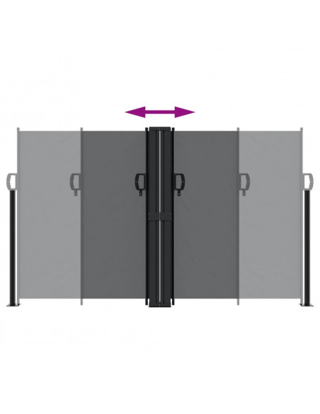 Tenda da Sole Laterale Retrattile Nera 140x600 cm