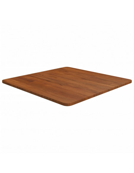 Piano Tavolo Quadrato Marrone Scuro 60x60x1,5cm Rovere Trattato