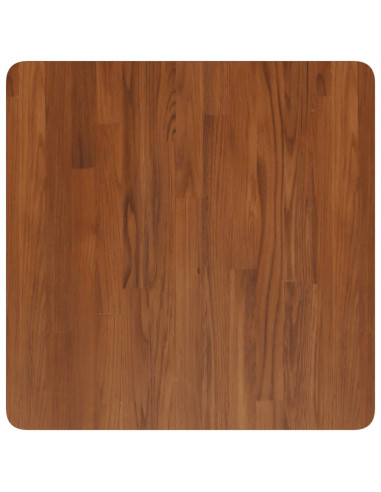 Piano Tavolo Quadrato Marrone Scuro 60x60x1,5cm Rovere Trattato