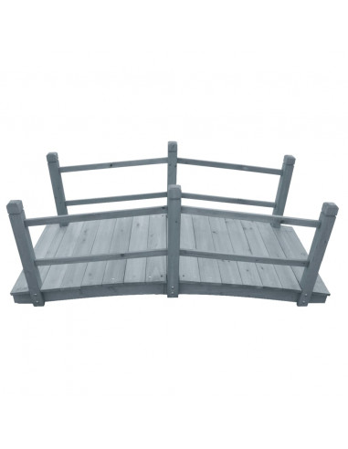 Ponte da Giardino Grigio 140x60x56cm in Legno Massello di Abete