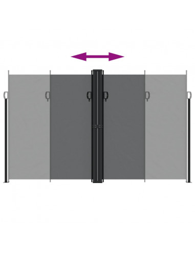 Tenda da Sole Laterale Retrattile Nera 200x600 cm