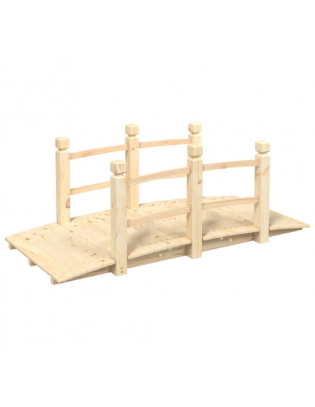 Ponte Giardino Ringhiere 150x67x56cm Legno Massello Abete Rosso