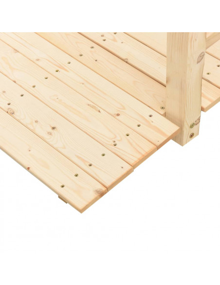 Ponte Giardino Ringhiere 150x67x56cm Legno Massello Abete Rosso