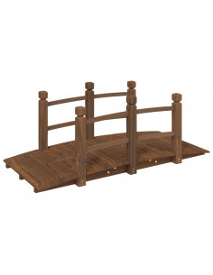 Ponte Giardino Ringhiere 150x67x56cm Legno Massello Abete Rosso 2