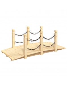 Ponte Giardino Ringhiere Catena 150x67x56 Massello Abete Rosso 2