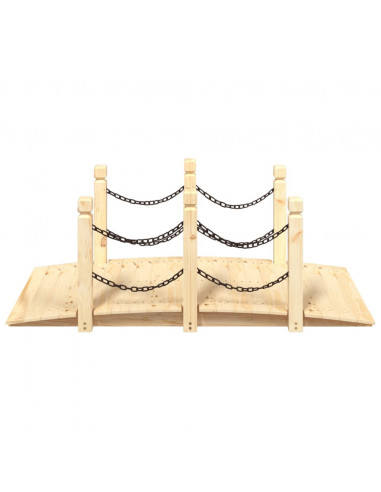 Ponte Giardino Ringhiere Catena 150x67x56 Massello Abete Rosso