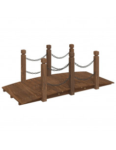 Ponte Giardino Ringhiere Catena 150x67x56 Massello Abete Rosso 2