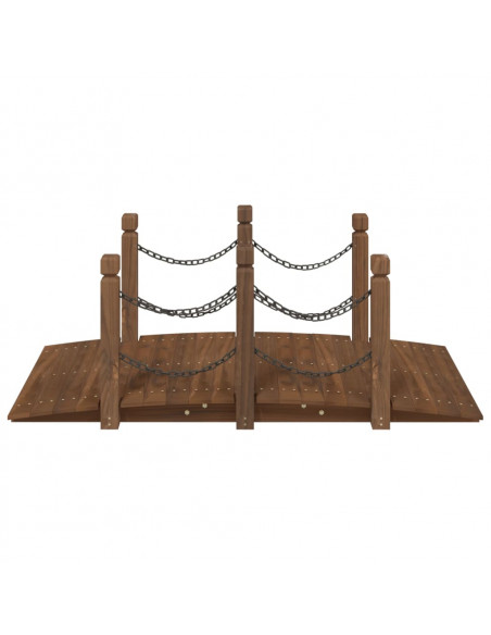 Ponte Giardino Ringhiere Catena 150x67x56 Massello Abete Rosso