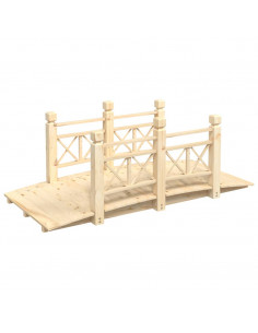 Ponte Giardino Ringhiere 150x67x56cm Legno Massello Abete Rosso 2