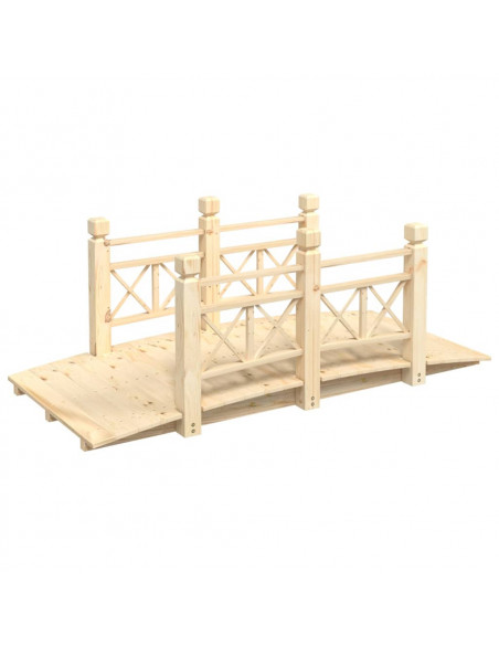 Ponte Giardino Ringhiere 150x67x56cm Legno Massello Abete Rosso
