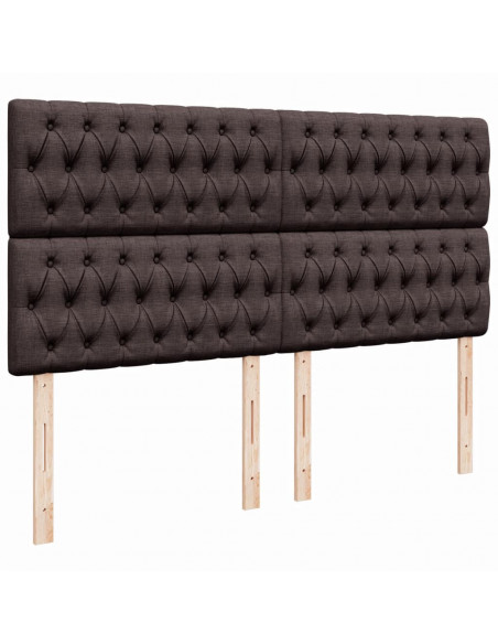 Giroletto a Molle con Materasso Marrone Scuro 200x200cm Tessuto