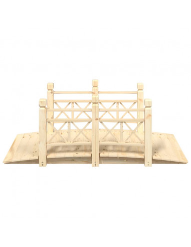 Ponte Giardino Ringhiere 150x67x56cm Legno Massello Abete Rosso