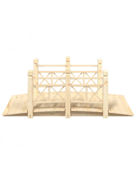 Ponte Giardino Ringhiere 150x67x56cm Legno Massello Abete Rosso