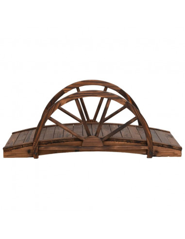 Ponte Giardino con Mezza Ruota 99x50x38 cm Legno Massello Abete