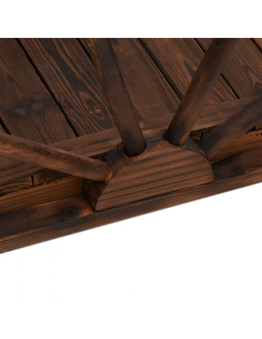 Ponte Giardino con Mezza Ruota 99x50x38 cm Legno Massello Abete