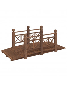 Ponte Giardino Ringhiere 150x67x56cm Legno Massello Abete Rosso 2