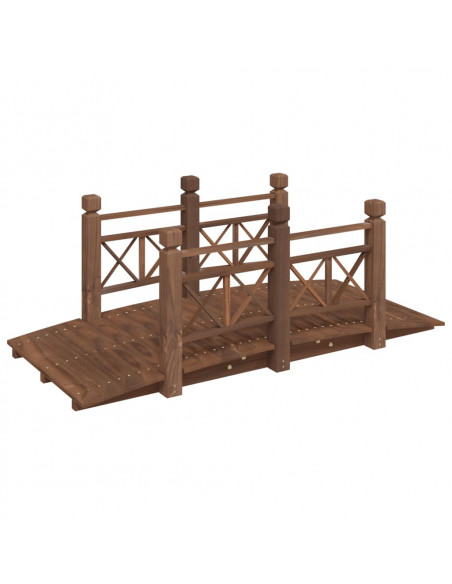 Ponte Giardino Ringhiere 150x67x56cm Legno Massello Abete Rosso