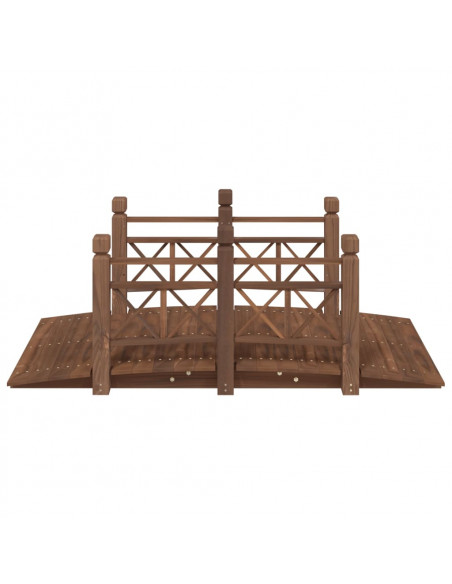 Ponte Giardino Ringhiere 150x67x56cm Legno Massello Abete Rosso