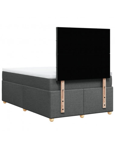 Giroletto a Molle con Materasso Grigio Scuro 120x200 cm Tessuto