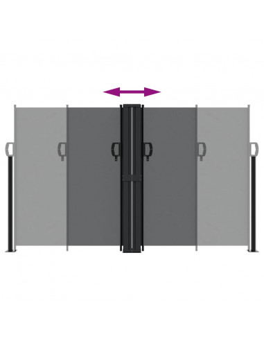 Tenda da Sole Laterale Retrattile Nera 140x1000 cm