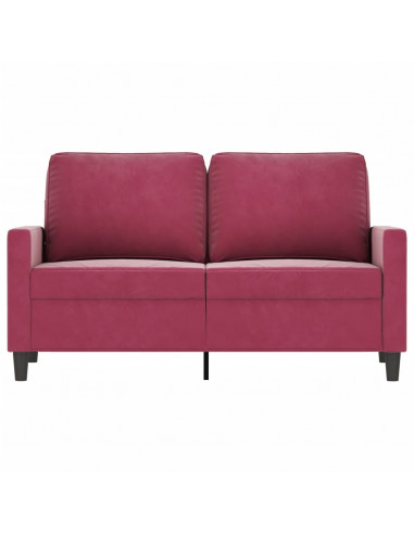 Divano a 2 Posti Rosso Vino 120 cm in Velluto