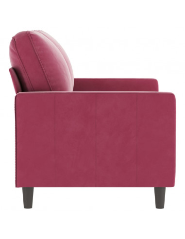 Divano a 2 Posti Rosso Vino 120 cm in Velluto