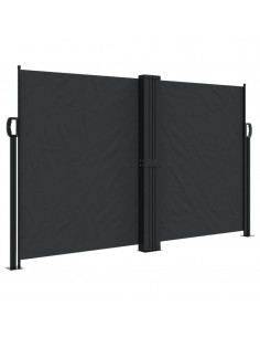 Tenda da Sole Laterale Retrattile Nera 140x1200 cm 2