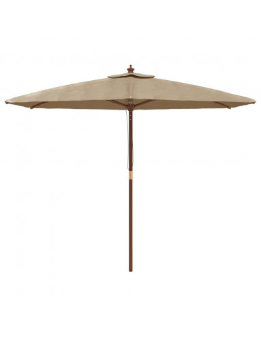 Ombrellone da Giardino con Palo in Legno Tortora 299x240 cm