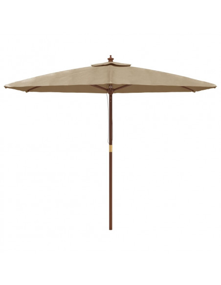 Ombrellone da Giardino con Palo in Legno Tortora 299x240 cm