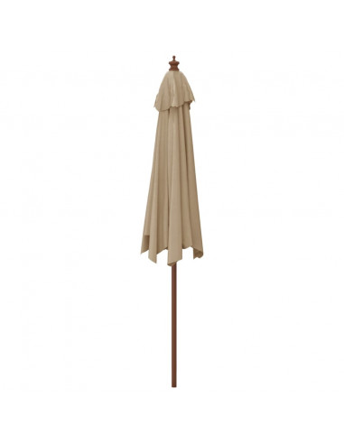 Ombrellone da Giardino con Palo in Legno Tortora 299x240 cm