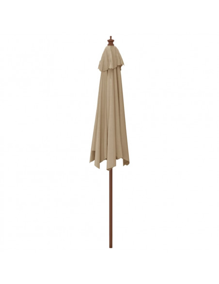 Ombrellone da Giardino con Palo in Legno Tortora 299x240 cm