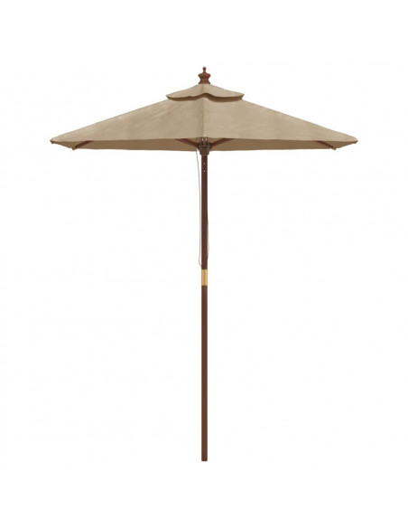 Ombrellone da Giardino con Palo in Legno Tortora 196x231 cm