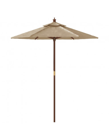 Ombrellone da Giardino con Palo in Legno Tortora 196x231 cm