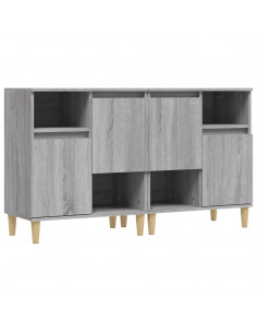 Credenze 2pz Grigio Sonoma 60x35x70 cm in Legno Multistrato 2