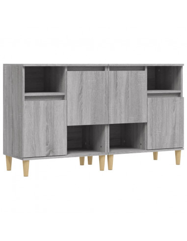 Credenze 2pz Grigio Sonoma 60x35x70 cm in Legno Multistrato