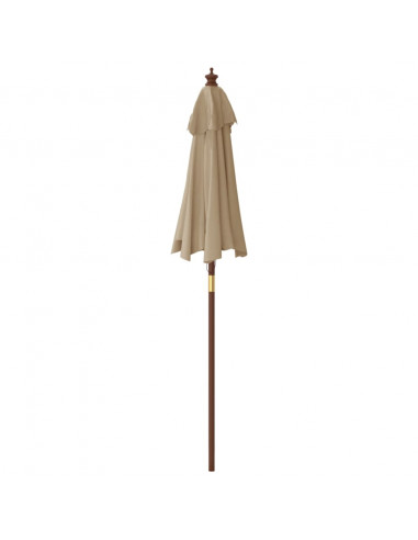 Ombrellone da Giardino con Palo in Legno Tortora 196x231 cm