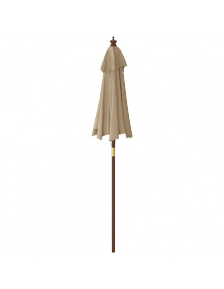 Ombrellone da Giardino con Palo in Legno Tortora 196x231 cm