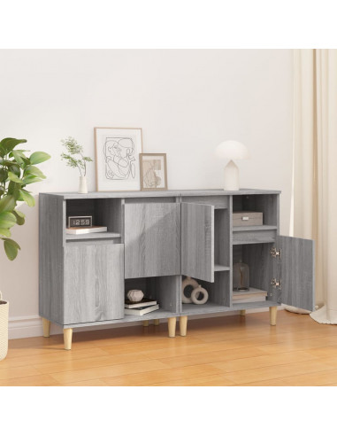 Credenze 2pz Grigio Sonoma 60x35x70 cm in Legno Multistrato
